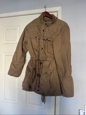 YMI Woman’s Tan Sherpa Field Jacket with hood